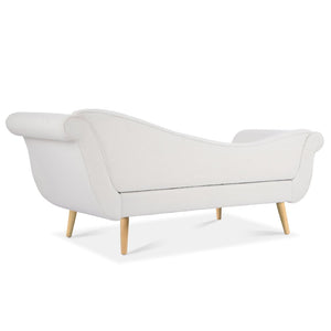 English Elm Chaise Lounge Scroll Arm Birch Leg Upholstered Reading Chair for Bedroom Living Room W68056676
