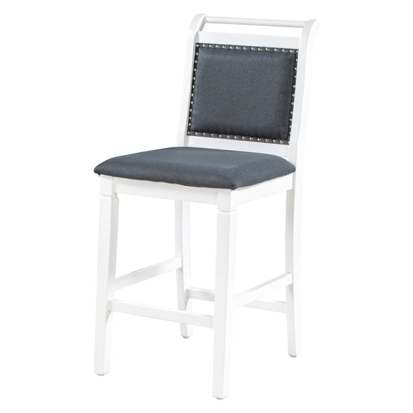 English Elm TOPMAX 3-Piece Wood Counter Height Drop Leaf Dining Set with Upholstered Chairs and Space-Saving Design White SP000259AAE