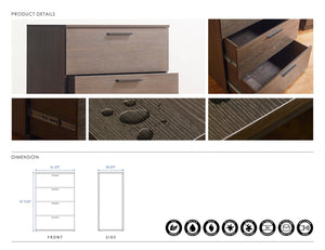 English Elm Oliver Farmhouse Four-Drawer Jumbo Chest with Durable Scratch & Water Resistant Solid Wood Finish Espresso B040S00030