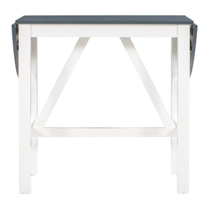 English Elm TOPMAX 3-Piece Wood Counter Height Drop Leaf Dining Set with Upholstered Chairs and Space-Saving Design White SP000259AAE