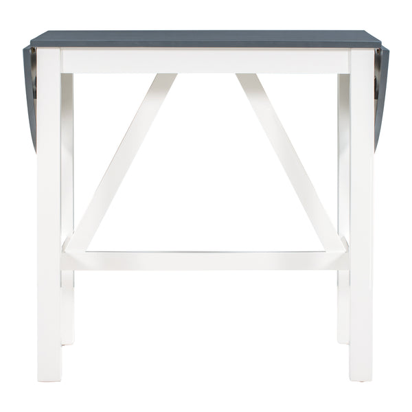 English Elm TOPMAX 3-Piece Wood Counter Height Drop Leaf Dining Set with Upholstered Chairs and Space-Saving Design White SP000259AAE