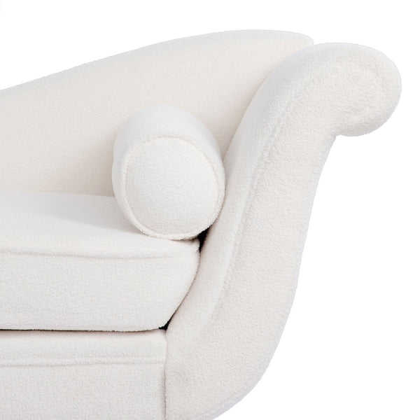 English Elm Chaise Lounge Scroll Arm Birch Leg Upholstered Reading Chair for Bedroom Living Room W68056676