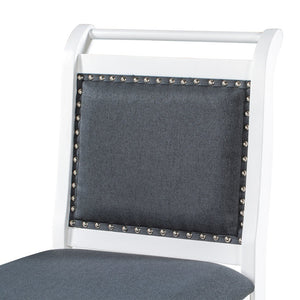 English Elm TOPMAX 3-Piece Wood Counter Height Drop Leaf Dining Set with Upholstered Chairs and Space-Saving Design White SP000259AAE