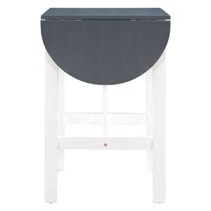 English Elm TOPMAX 3-Piece Wood Counter Height Drop Leaf Dining Set with Upholstered Chairs and Space-Saving Design White SP000259AAE