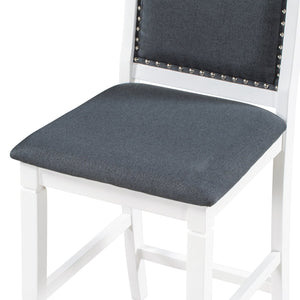 English Elm TOPMAX 3-Piece Wood Counter Height Drop Leaf Dining Set with Upholstered Chairs and Space-Saving Design White SP000259AAE