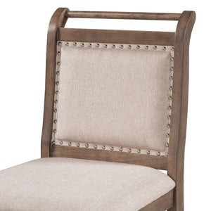 English Elm TOPMAX 3-Piece Wood Counter Height Drop Leaf Dining Set with Upholstered Chairs and Space-Saving Design Brown SP000259AAD