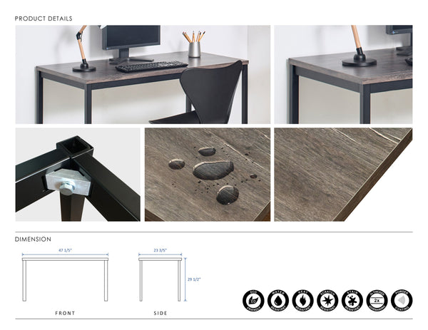 English Elm Harry Contemporary Wood & Metal Computer Desk – Stylish, Durable, Eco-Friendly Workstation Solution B040S00011