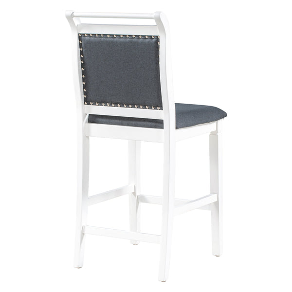 English Elm TOPMAX 3-Piece Wood Counter Height Drop Leaf Dining Set with Upholstered Chairs and Space-Saving Design White SP000259AAE