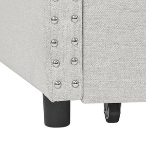 English Elm Twin Size Daybed With Storage Drawers - Upholstered Tufted Sofa Bed With Button Tufting & Copper Trim W1413S00002-GIGA