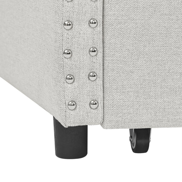 English Elm Twin Size Daybed With Storage Drawers - Upholstered Tufted Sofa Bed With Button Tufting & Copper Trim W1413S00002-GIGA