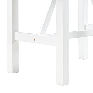 English Elm TOPMAX 3-Piece Wood Counter Height Drop Leaf Dining Set with Upholstered Chairs and Space-Saving Design White SP000259AAE