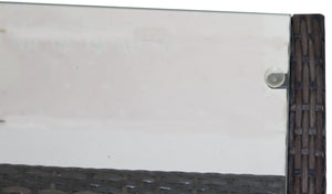 English Elm Outdoor Patio Coffee Table Brown Wicker PE Rattan Steel Frame Tempered Glass 32.3"L Weatherproof Elegance W20967099