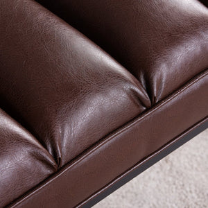 English Elm Metal Base Quilted Foam Cushion Upholstered Bench for Bedroom or Entryway Seating W68049944