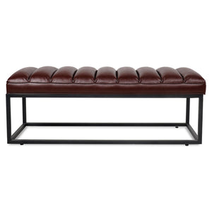 English Elm Metal Base Quilted Foam Cushion Upholstered Bench for Bedroom or Entryway Seating W68049944
