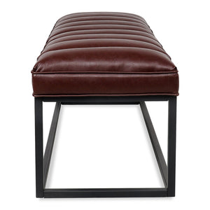 English Elm Metal Base Quilted Foam Cushion Upholstered Bench for Bedroom or Entryway Seating W68049944