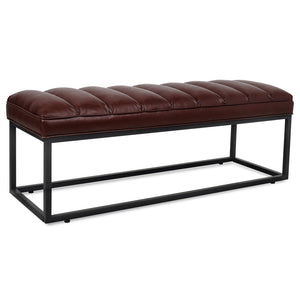 English Elm Metal Base Quilted Foam Cushion Upholstered Bench for Bedroom or Entryway Seating W68049944