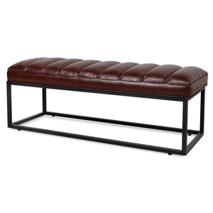 English Elm Metal Base Quilted Foam Cushion Upholstered Bench for Bedroom or Entryway Seating W68049944