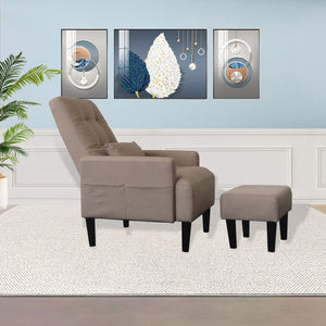English Elm Redde Modern Multifunctional Lounge Chair & Ottoman Set - Adjustable Recline, Storage & Comfort W1183S00003-GIGA