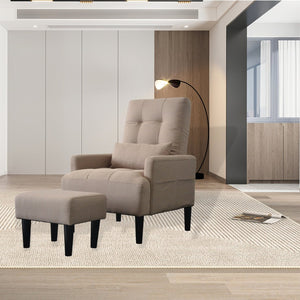 English Elm Redde Modern Multifunctional Lounge Chair & Ottoman Set - Adjustable Recline, Storage & Comfort W1183S00003-GIGA