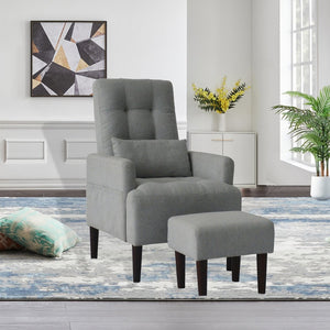 English Elm Redde Modern Adjustable Leisure Chair - Cozy Ergonomic Gray Sofa For Compact Living Spaces & Relaxation W1183S00002-GIGA