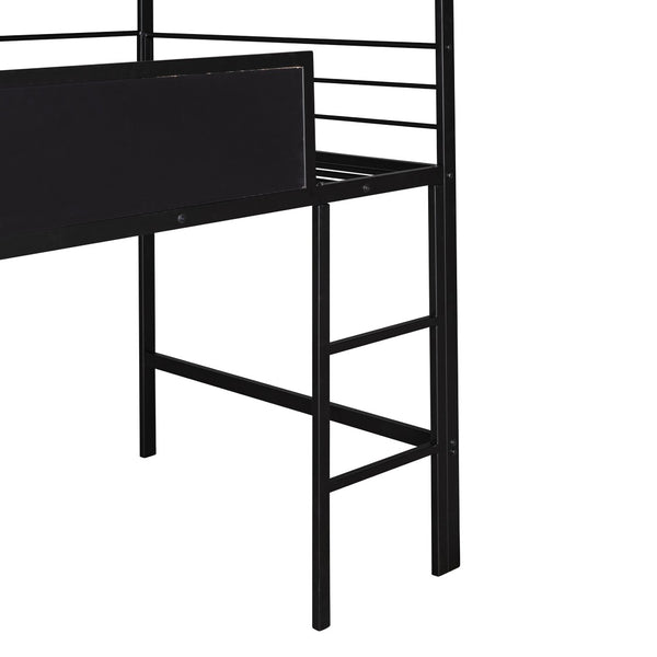 English Elm Metal Cabin Loft Bed for Kids with Built-in Slide Writing Board Playhouse Frame MF294384AAJ