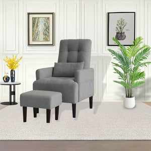 English Elm Redde Modern Adjustable Leisure Chair - Cozy Ergonomic Gray Sofa For Compact Living Spaces & Relaxation W1183S00002-GIGA
