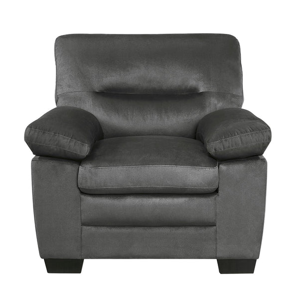 English Elm Modern Keighly Chair Dark Gray Fabric Accent Chair with Pillow-Top Arms Plush Seating 41"x34.5" B01167252