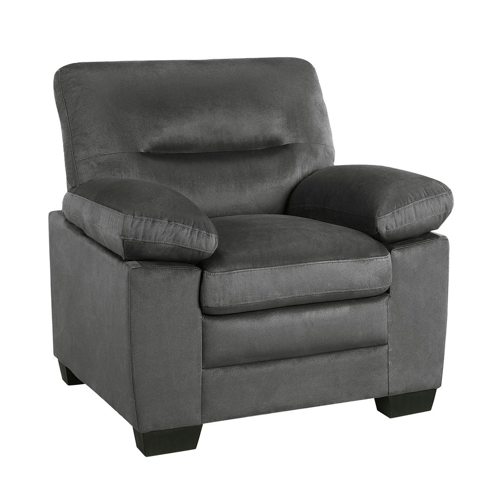 English Elm Modern Keighly Chair Dark Gray Fabric Accent Chair with Pillow-Top Arms Plush Seating 41"x34.5" B01167252