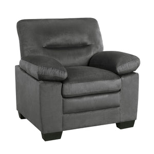 English Elm Modern Keighly Chair Dark Gray Fabric Accent Chair with Pillow-Top Arms Plush Seating 41"x34.5" B01167252