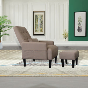 English Elm Redde Modern Multifunctional Lounge Chair & Ottoman Set - Adjustable Recline, Storage & Comfort W1183S00003-GIGA