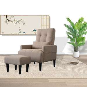 English Elm Redde Modern Multifunctional Lounge Chair & Ottoman Set - Adjustable Recline, Storage & Comfort W1183S00003-GIGA