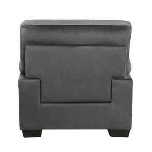 English Elm Modern Keighly Chair Dark Gray Fabric Accent Chair with Pillow-Top Arms Plush Seating 41"x34.5" B01167252