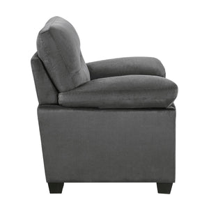 English Elm Modern Keighly Chair Dark Gray Fabric Accent Chair with Pillow-Top Arms Plush Seating 41"x34.5" B01167252