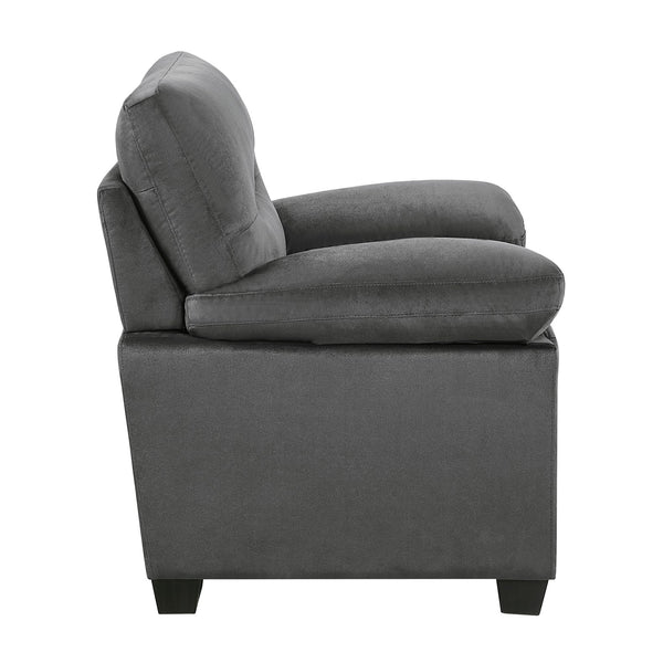 English Elm Modern Keighly Chair Dark Gray Fabric Accent Chair with Pillow-Top Arms Plush Seating 41"x34.5" B01167252
