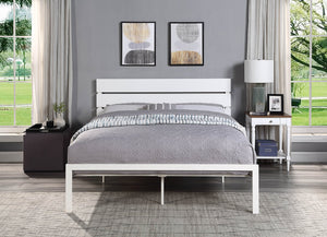 English Elm Contemporary Queen Metal Bed Frame in White – Minimal Casual Design, Sturdy Slatted Support, 81.75" x 63.75" B01167361