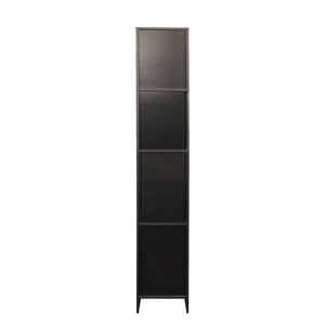 English Elm Freestanding Cabinet with 3 Fixed Shelves and Dual Doors – Tall Kitchen Pantry Storage, Durable Melamine Finish Black W33165048