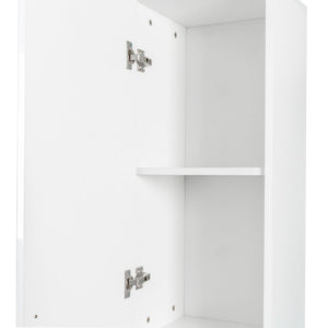 English Elm Freestanding Cabinet with 3 Fixed Shelves and Dual Doors – Tall Kitchen Pantry Storage, Durable Melamine Finish White W33165045