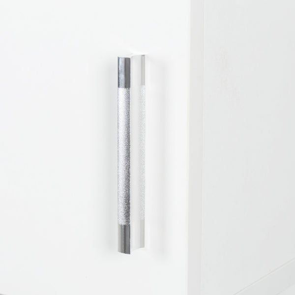 English Elm Freestanding Cabinet with 3 Fixed Shelves and Dual Doors – Tall Kitchen Pantry Storage, Durable Melamine Finish White W33165045