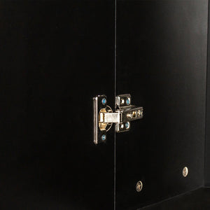 English Elm Freestanding Cabinet with 3 Fixed Shelves and Dual Doors – Tall Kitchen Pantry Storage, Durable Melamine Finish Black W33165048