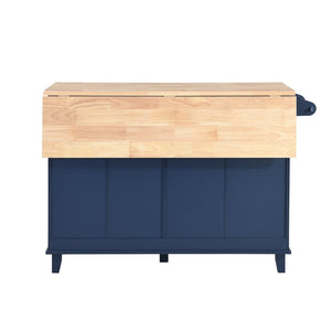 English Elm Topmax Farmhouse Kitchen Island with Drop Leaf Four Drawers Cabinet and Two Stools SH000234AAC