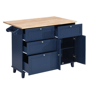 English Elm Topmax Farmhouse Kitchen Island with Drop Leaf Four Drawers Cabinet and Two Stools SH000234AAC