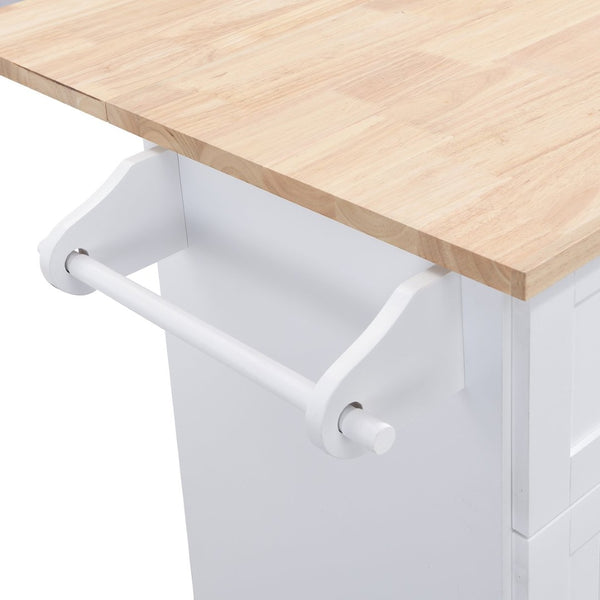 English Elm Topmax Farmhouse Kitchen Island with Drop Leaf Storage Drawers and Two Stools Included SH000234AAK