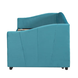 English Elm Upholstered Velvet Twin Daybed with Pull Out Trundle for Guest or Studio Rooms LP000412AAC