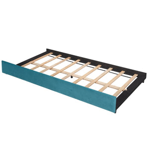 English Elm Upholstered Velvet Twin Daybed with Pull Out Trundle for Guest or Studio Rooms LP000412AAC