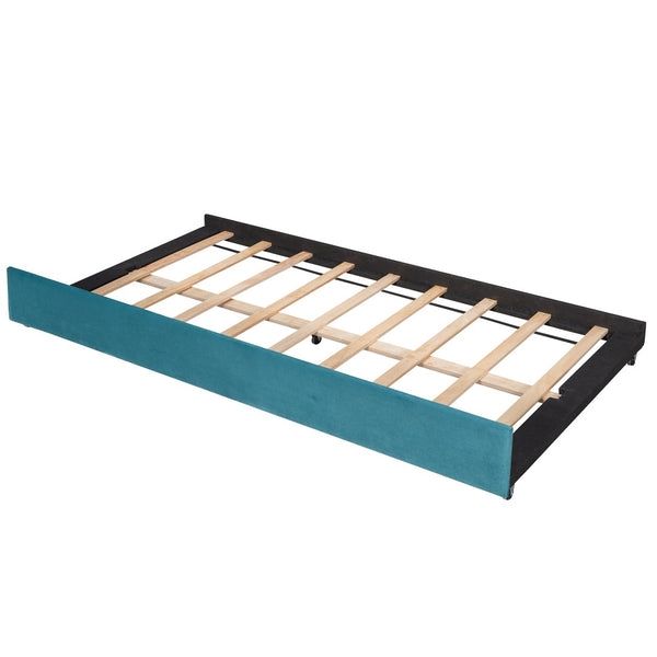 English Elm Upholstered Velvet Twin Daybed with Pull Out Trundle for Guest or Studio Rooms LP000412AAC