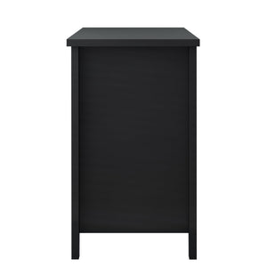 English Elm Drawer Dresser BAR CABINET with Anti-Tilt Anchor, Birch Frame, Soft-Closing Slides, Retro Shell Handles — Black W679S00032