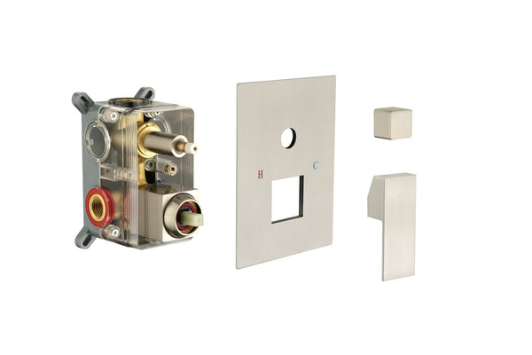 English Elm 12" Square Stainless Steel Rain Shower System Wall Mount with Air Infusion Spa Flow W127264824