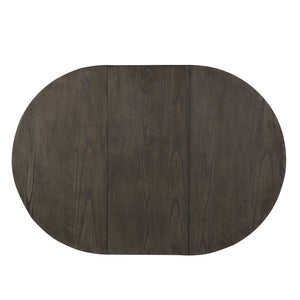 English Elm Antique Junipero Counter Height Oval Dining Table with Extension Leaf & Storage Base, White Oak Finish B01167865