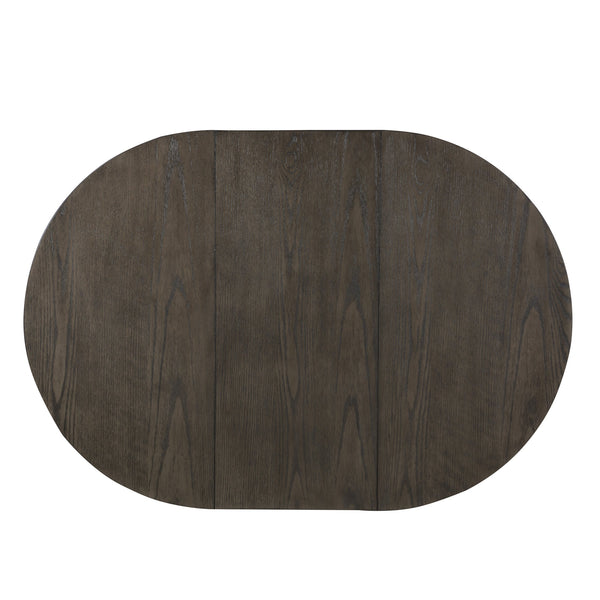 English Elm Antique Junipero Counter Height Oval Dining Table with Extension Leaf & Storage Base, White Oak Finish B01167865