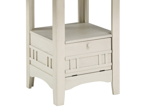 English Elm Antique Junipero Counter Height Oval Dining Table with Extension Leaf & Storage Base, White Oak Finish B01167865